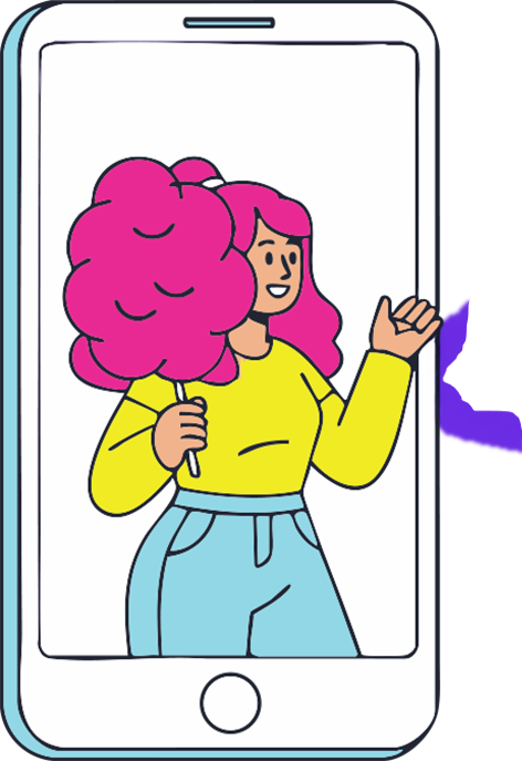 Girl with microphone and mobile background